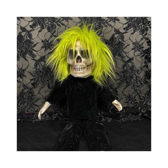 OOAK Creepy Odd 16” Skeleton Head Horror Spooky Scary Halloween Artist Art - Picture 3 of 10